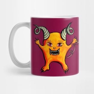 Creepy Cute Horned Little Devil Creature Mug